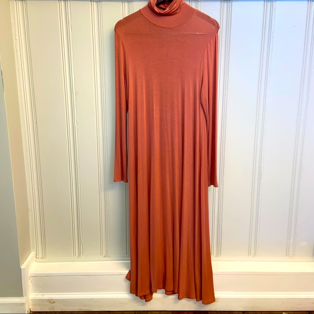 Blooms in the City Salmon Maxi Dress